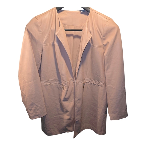 Chico's Sz. Xlarge Faux Baby Pink Jacket - Picture 1 of 9